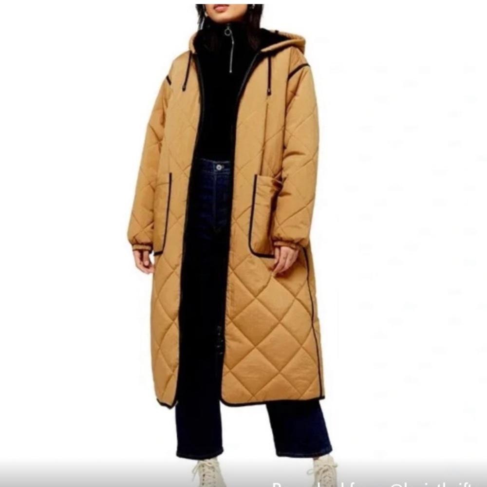 Topshop Jane Hooded Longline Parka